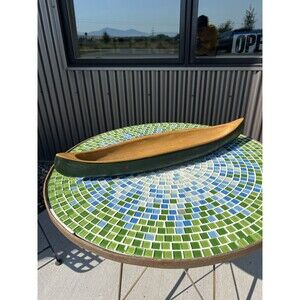 Jeff Fleming Big Sky Carvers Bear Canoe 5" x 22"